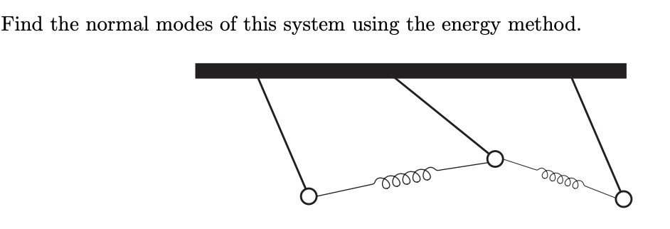 Solved Find the normal modes of this system using the energy | Chegg.com