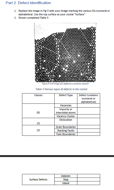 Solved Part 2 Defect identification 1. Replace the image in | Chegg.com