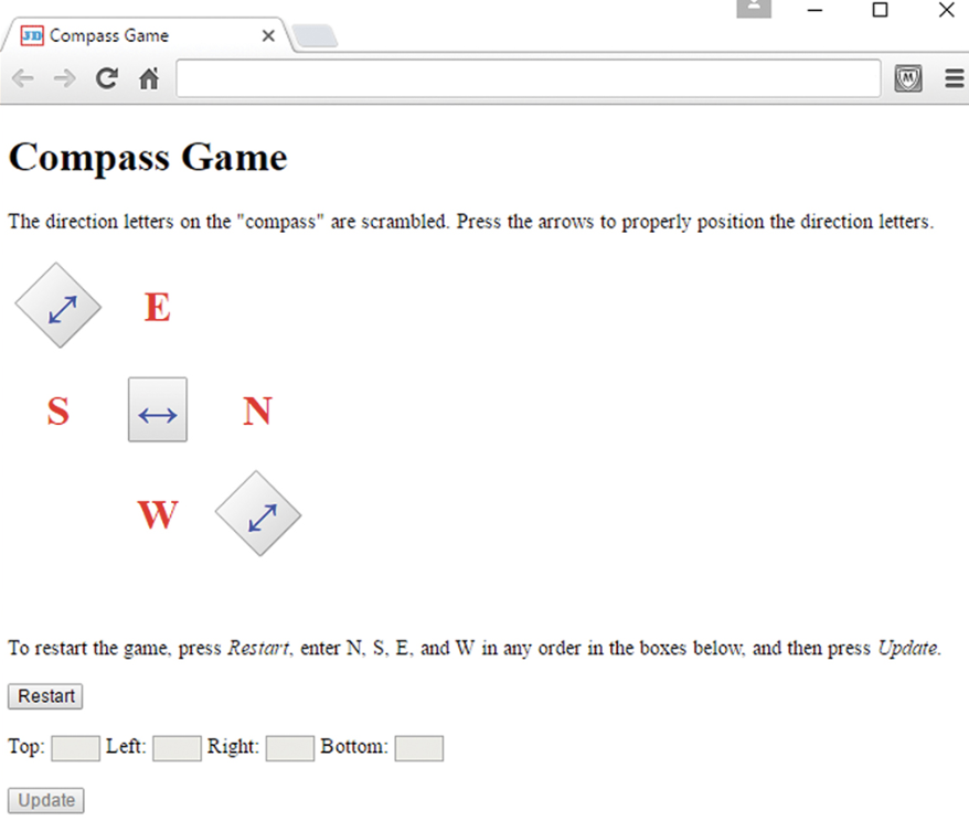 Solved Create a web page named compassGame.html that