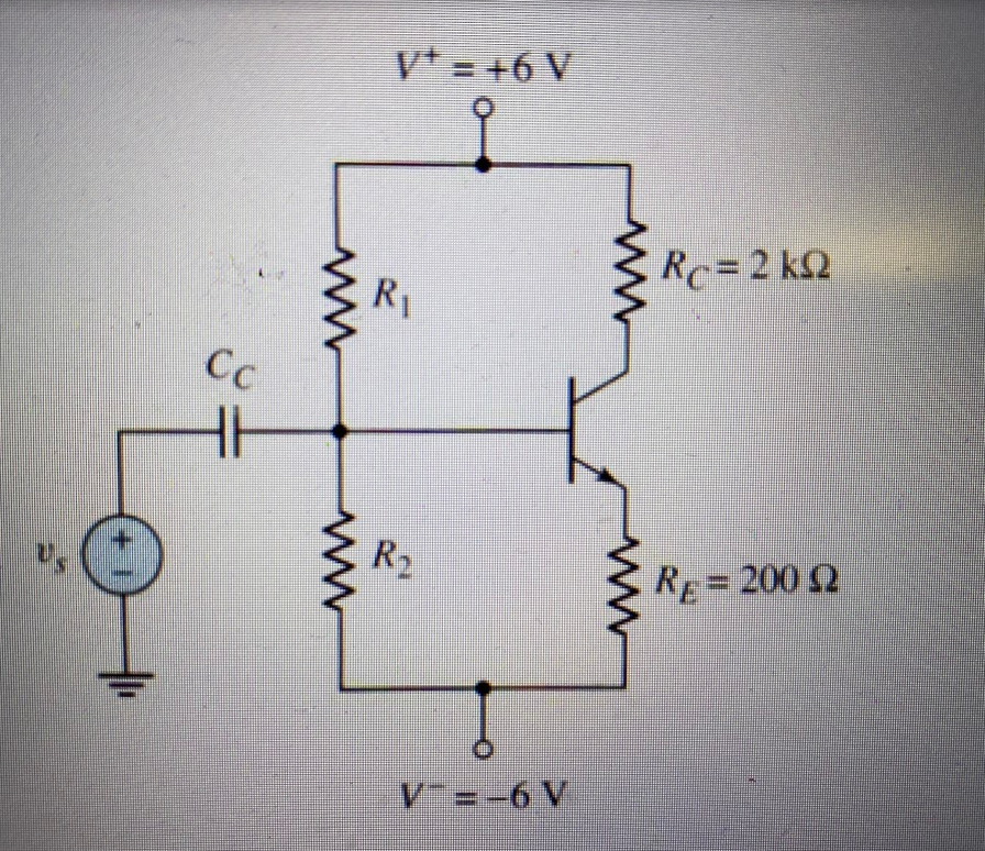 Considerando una β = 125. Determine ICQ , VCEQ , R1 | Chegg.com