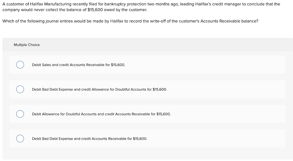 Solved A customer of Halifax Manufacturing recently filed