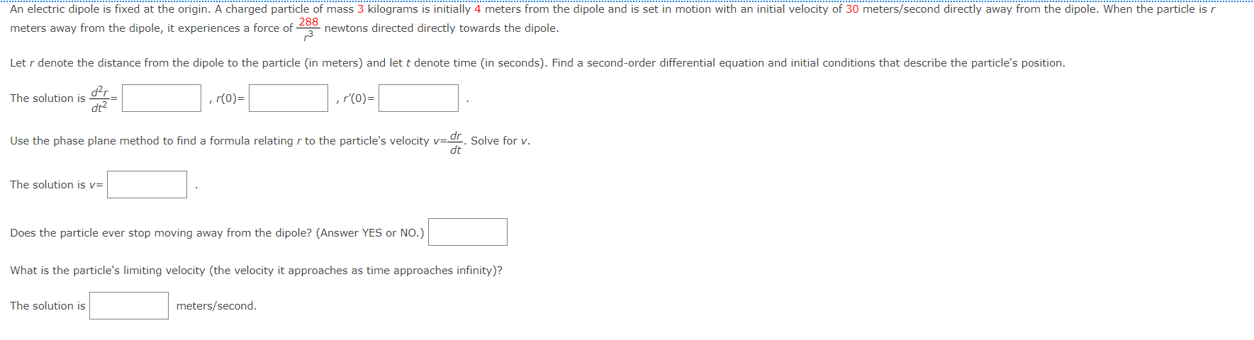 Solved An electric dipole is fixed at the origin. A charged | Chegg.com