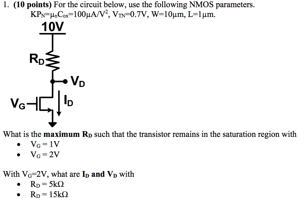 Solved 1. (10 Points) For The Circuit Below, Use The | Chegg.com