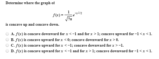 Solved Determine where the graph of ____ is concave up and | Chegg.com