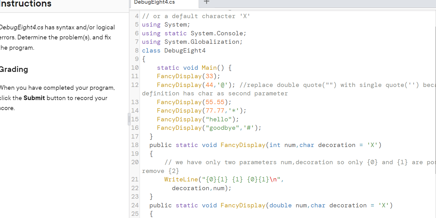 Solved \} Program produces correct output | Chegg.com