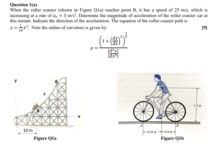 Solved Question 1(a) When the roller coaster (shown in | Chegg.com