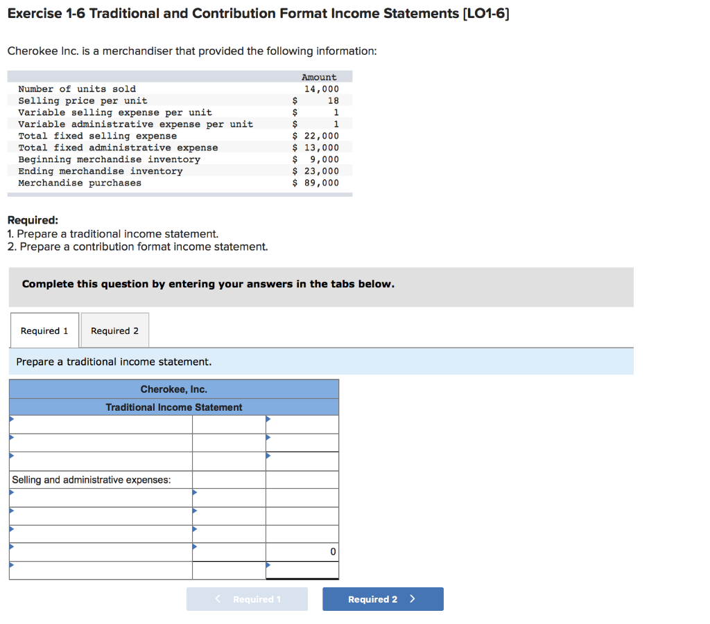 Solved Exercise 1 6 Traditional And Contribution Format