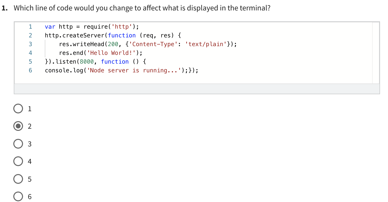 Solved 1. Which line of code would you change to affect what | Chegg.com