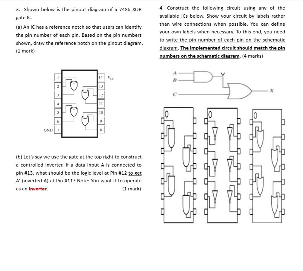 Solved Shown Below Is The Pinout Diagram Of A 7486 XOR, 47% OFF