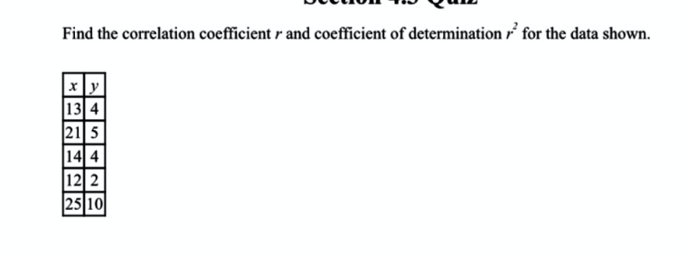 Solved Find the correlation coefficient r and coefficient of | Chegg.com