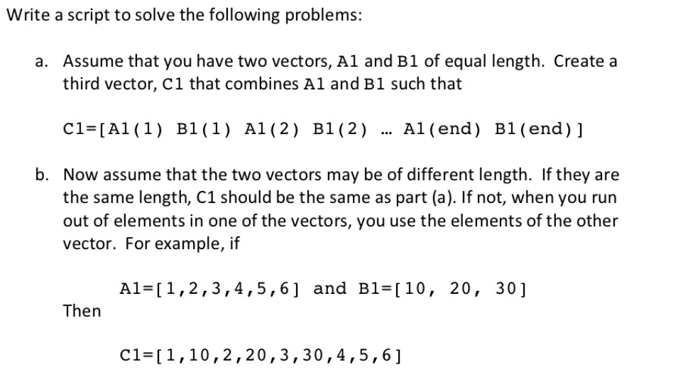 Write a script to solve the following problems: a. | Chegg.com
