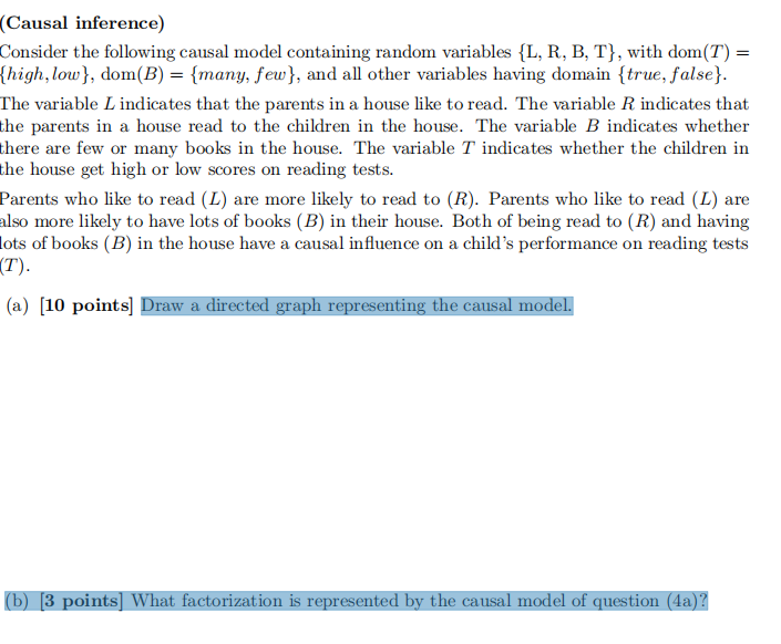 (Causal Inference) Consider The Following Causal | Chegg.com