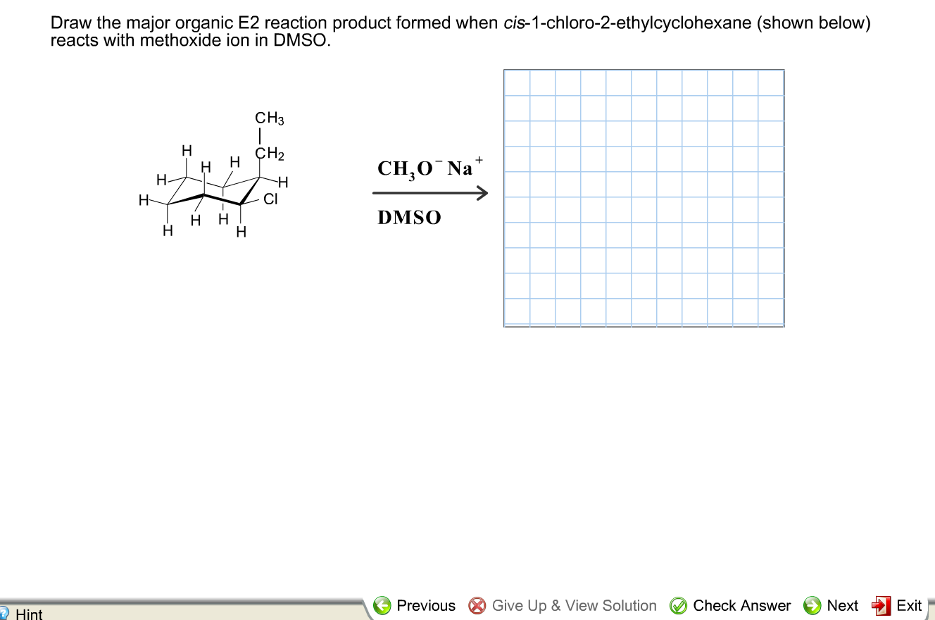 Solved Draw the major organic E2 reaction product formed