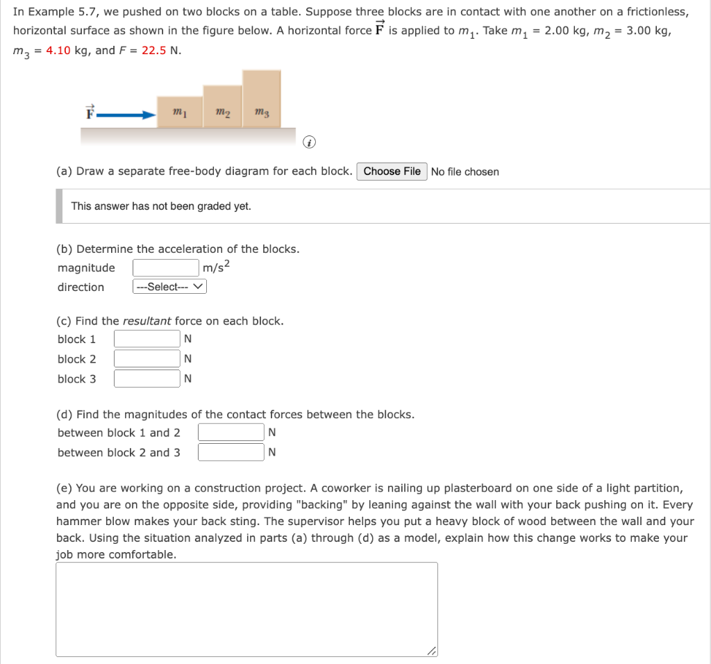 Solved In Example 5.7, We Pushed On Two Blocks On A Table. | Chegg.com