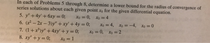Solved In each of Problems 5 through 8, determine a lower | Chegg.com