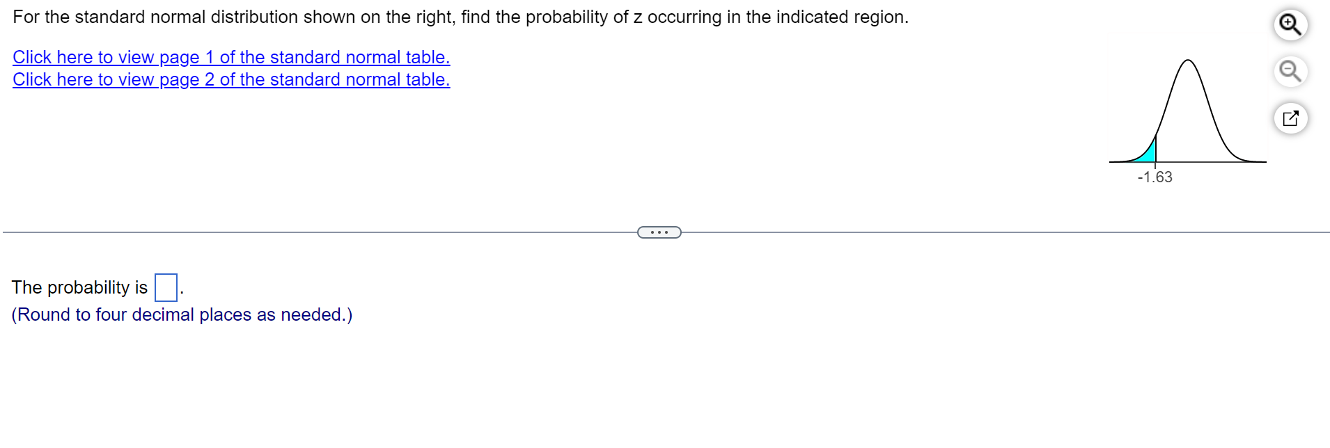 Solved For the standard normal distribution shown on the | Chegg.com