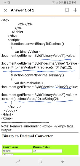 Solved I already get the answer to write code from binary to | Chegg.com