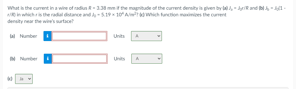 Solved What is the current in a wire of radius R = 3.38 mm | Chegg.com