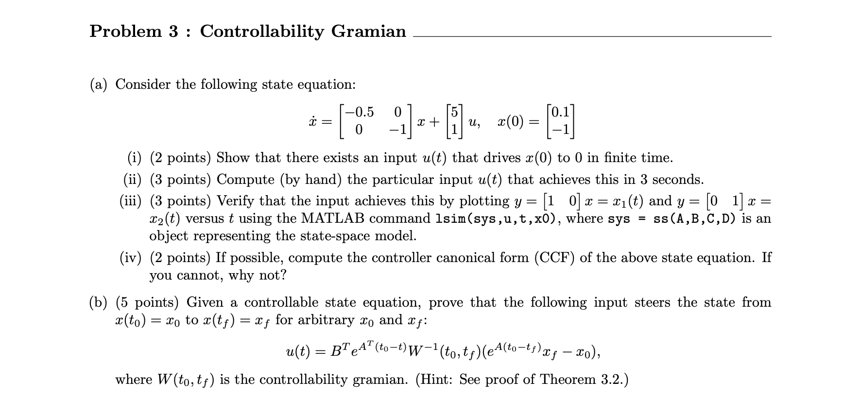 Solved (a) Consider the following state equation: | Chegg.com