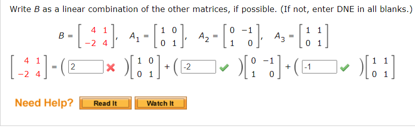 Solved Write B As A Linear Combination Of The Other | Chegg.com