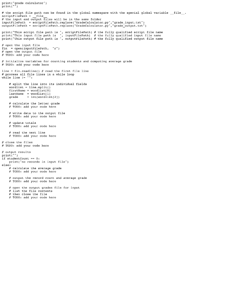 Solved In Python, This program processes grades for a small | Chegg.com