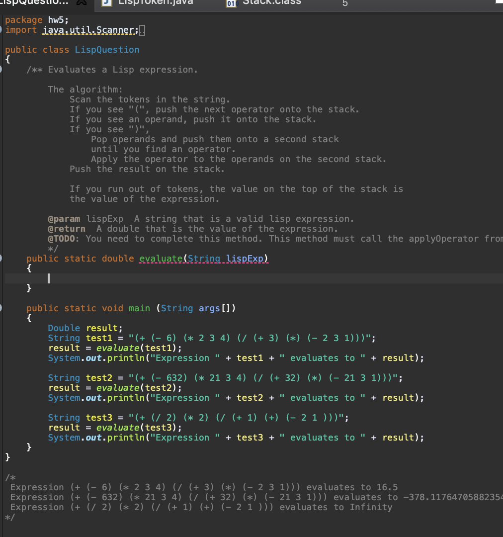 Answer to TODO statement in the code: IN JAVA BELOW | Chegg.com