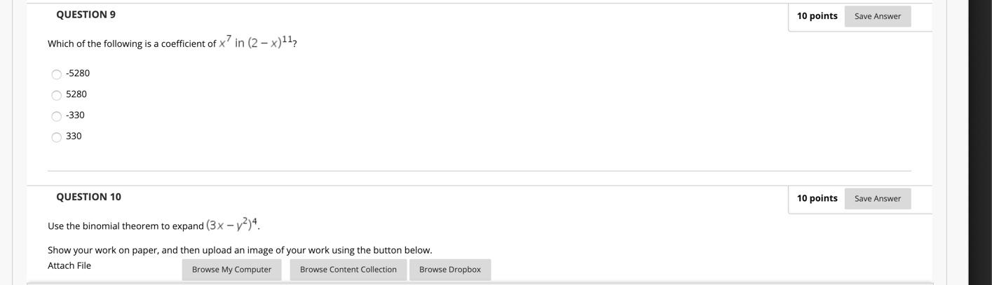 Solved QUESTION 9 10 points Save Answer Which of the | Chegg.com