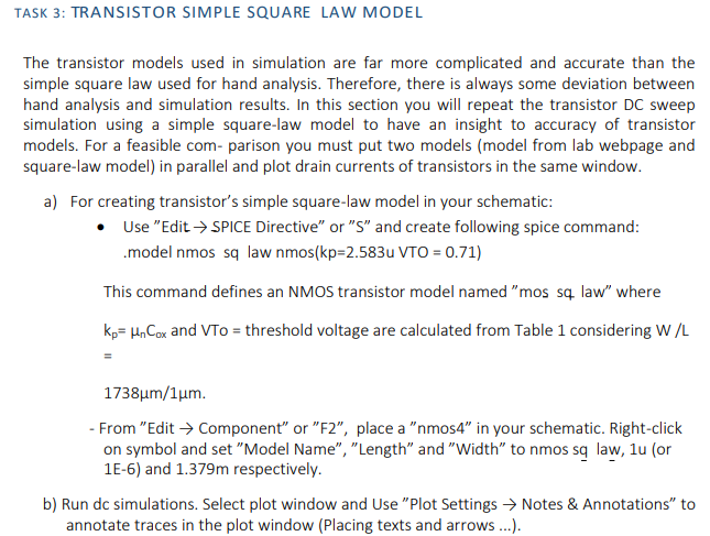 TASK 2: SIMULATION OF COMMON SOURCE AMPLIFIER In | Chegg.com