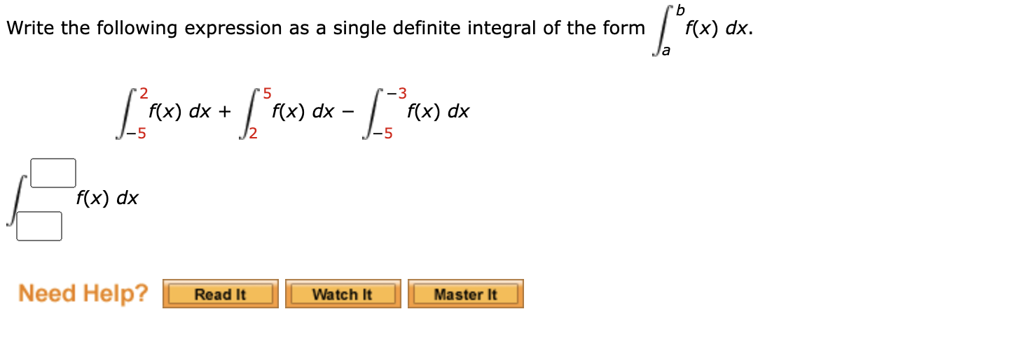 solved-write-the-following-expression-as-a-single-definite-chegg