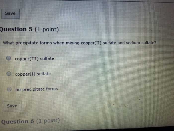 Solved What precipitate forms when mixing copper(II) sulfate