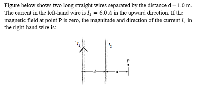 Solved Figure below shows two long straight wires separated | Chegg.com