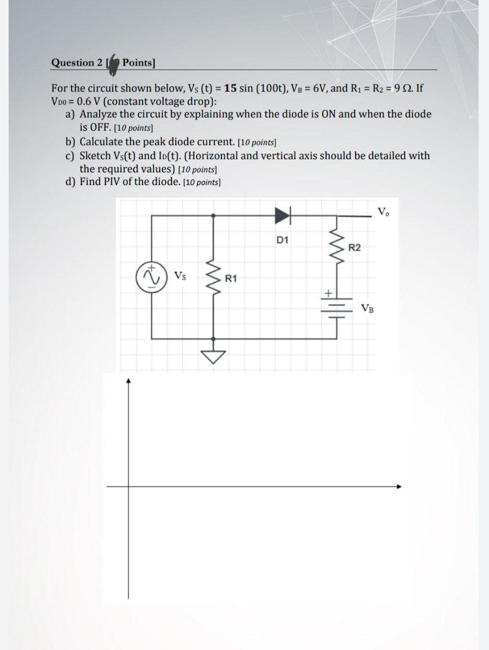 Solved Question 2 Points] For the circuit shown below, Vs | Chegg.com