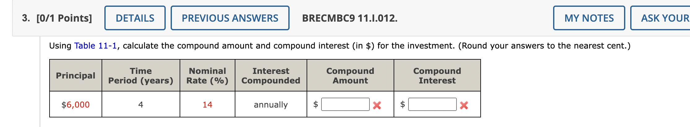 Solved Using Table 11-1, calculate the compound amount and | Chegg.com