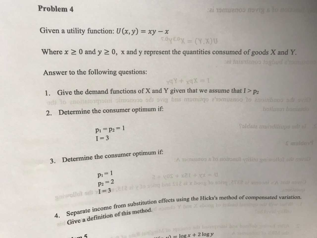 Solved Consumer Theory: Intermediate Microeconomics Practice | Chegg.com