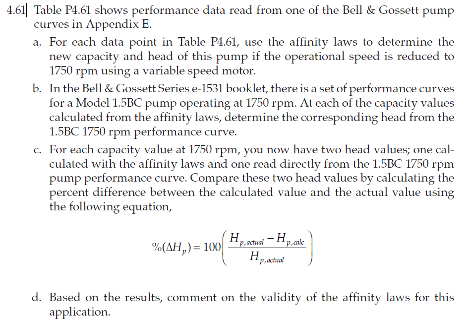 Solved 4.61 Table P4.61 Shows Performance Data Read From One | Chegg.com