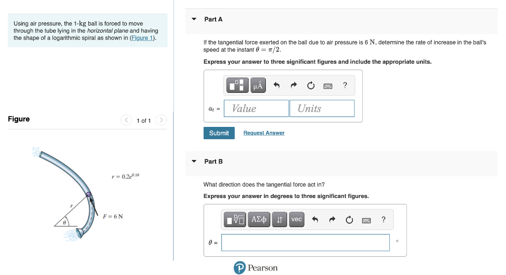 Solved Part A Using air pressure, the 1kg ball is forced to