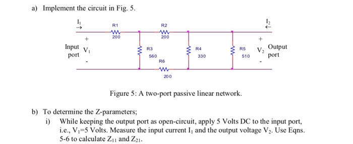 Solved a) Implement the circuit in Fig. 5. R1 R2 200 200 | Chegg.com