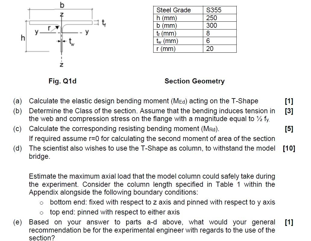 Solved The Design Of The Bridge Shown On Fig. Q1a Required | Chegg.com