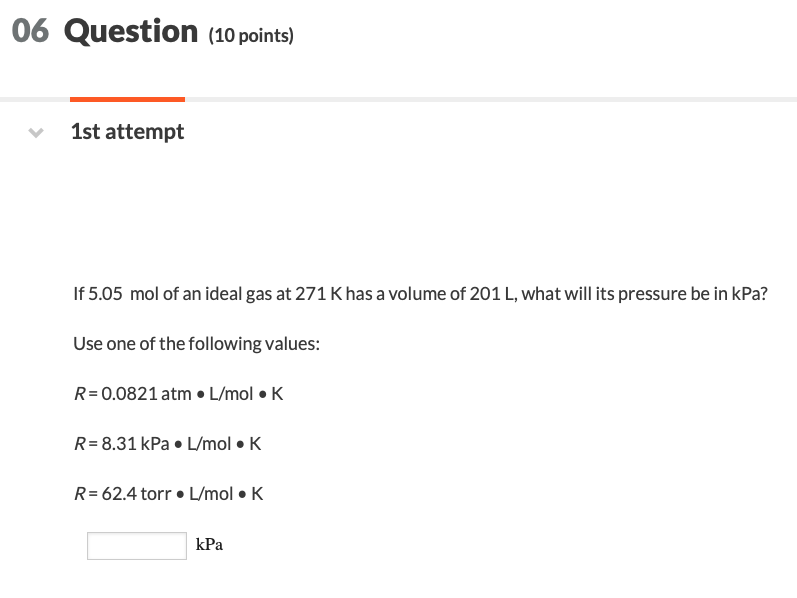 Solved 06 Question (10 points) 1st attempt If 5.05 mol of an | Chegg.com
