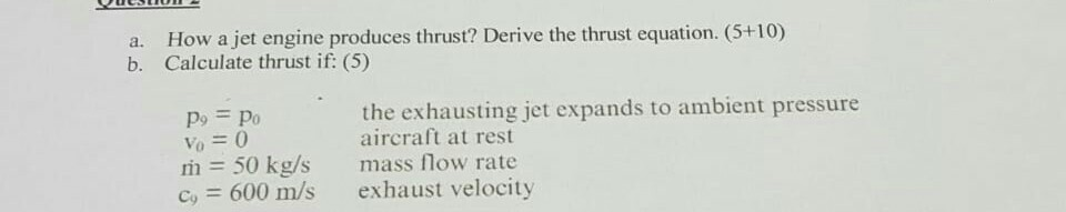 Solved A. B. How A Jet Engine Produces Thrust? Derive The | Chegg.com