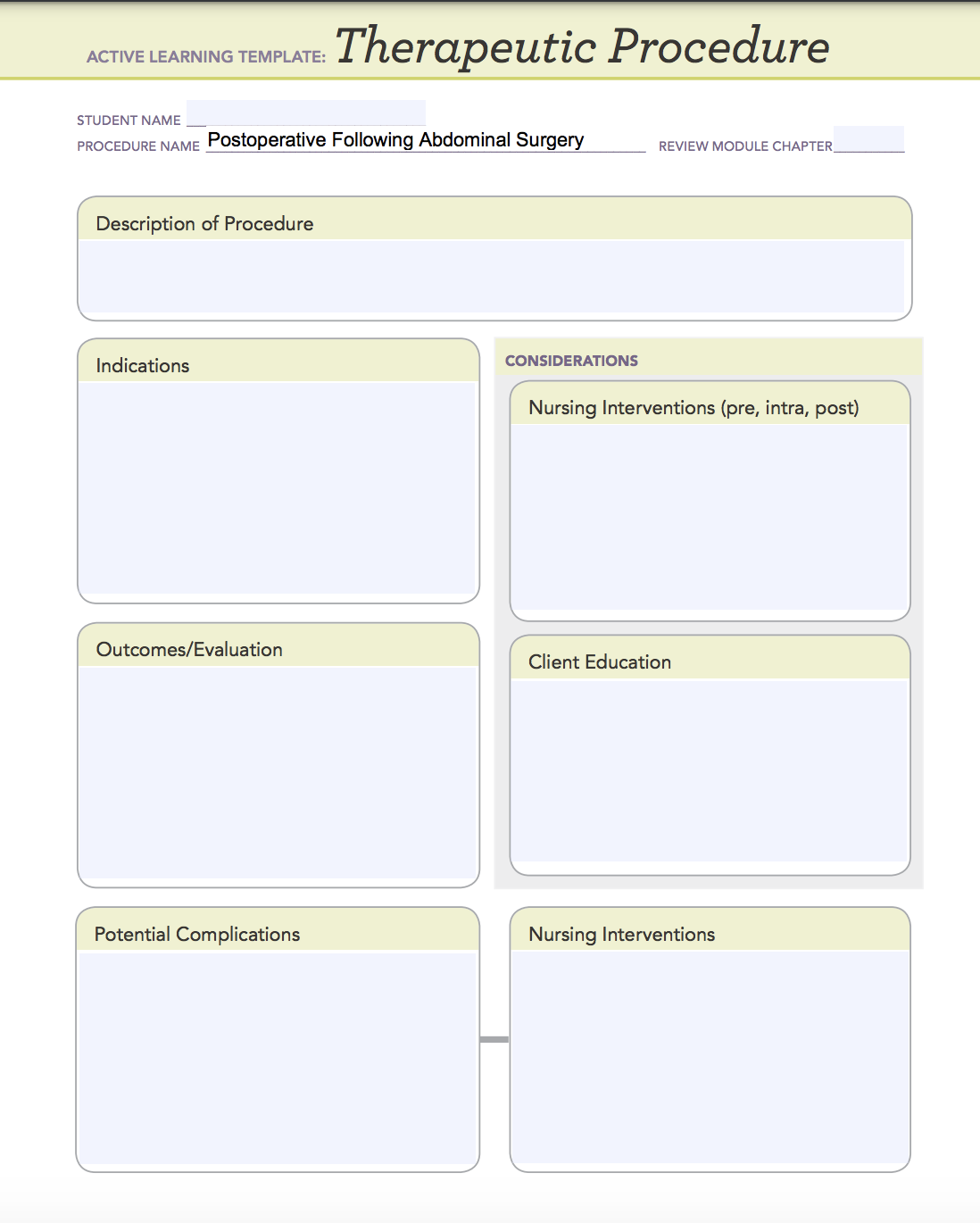 Solved Active Learning Template: Therapeutic Procedure 