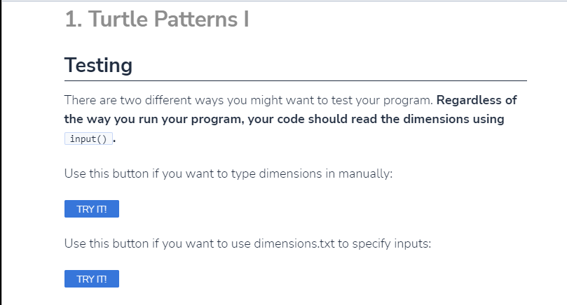 Solved 1. Turtle Patterns I - Description Problem Expected | Chegg.com