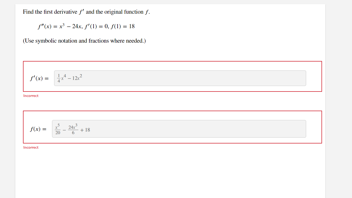 Solved Find The First Derivative F′ And The Original 0574