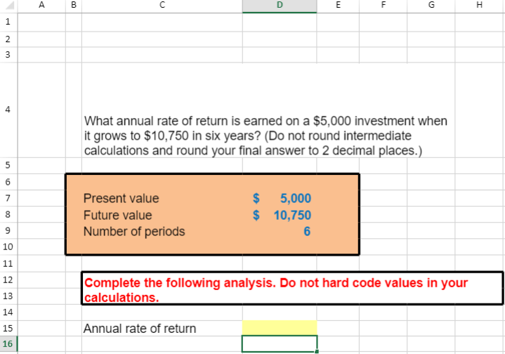 Calculate The Annual Rate Of Return Answer Must Be Chegg Com