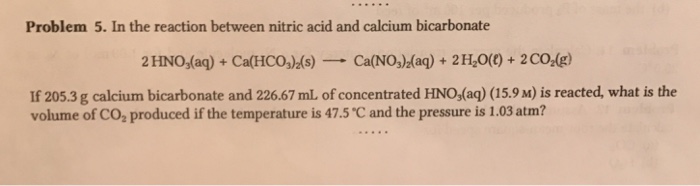 calcium carbonate and nitric acid experiment