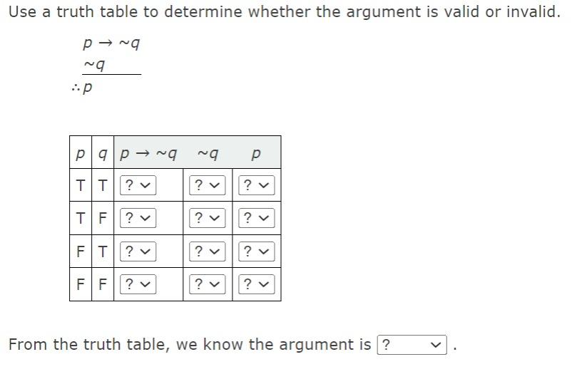 Solved Use a truth table to determine whether the argument | Chegg.com