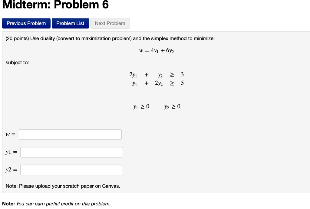 Solved Midterm: Problem 6 Previous Problem Problem List Next | Chegg.com