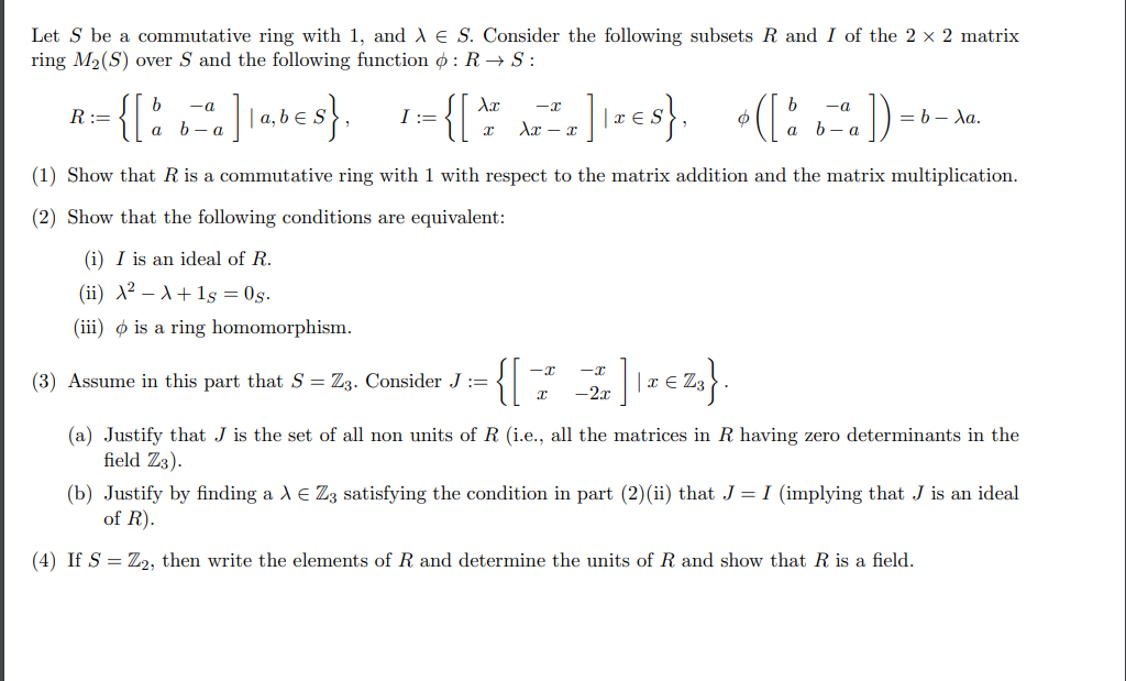 Solved Let S be a commutative ring with 1, and X E S. | Chegg.com