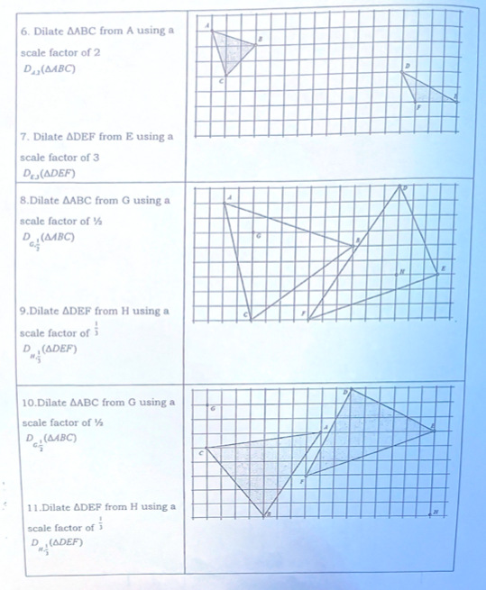 Dilations Not Centered at the Origin For each of the | Chegg.com