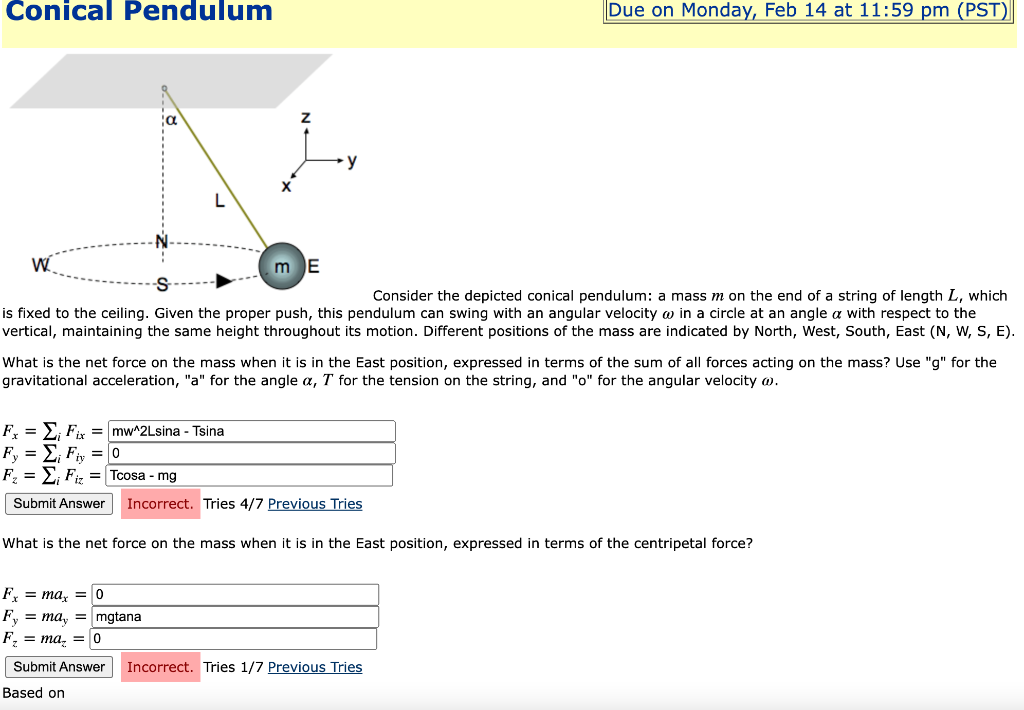 Solved Consider the depicted conical pendulum: a mass mm on | Chegg.com